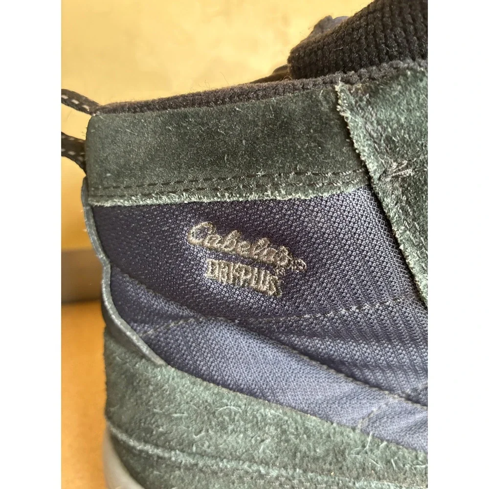 Cabelas Dry-Plus Thinsulate Ultra Winter Boots Mens 10 D Black Suede Zip 84-1107